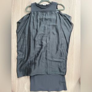 Brunello Cucinelli grey silk dress
